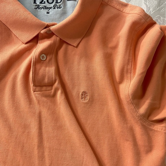 IZOD Cotton Soft Orange Short Sleeve Heritage Polo Collared Men Size Medium - Picture 7 of 7